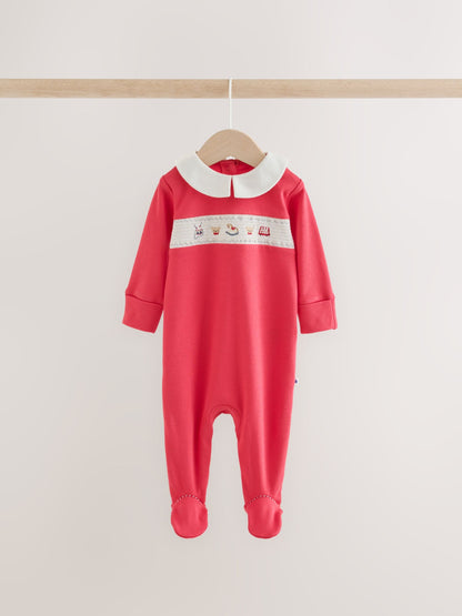 Dsiney Kidz - Cream/Red Collared Sleepsuits 3 Pack (0mths-2yrs) image 5