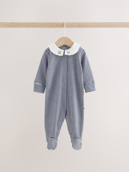 Dsiney Kidz - Cream/Red Collared Sleepsuits 3 Pack (0mths-2yrs) image 6