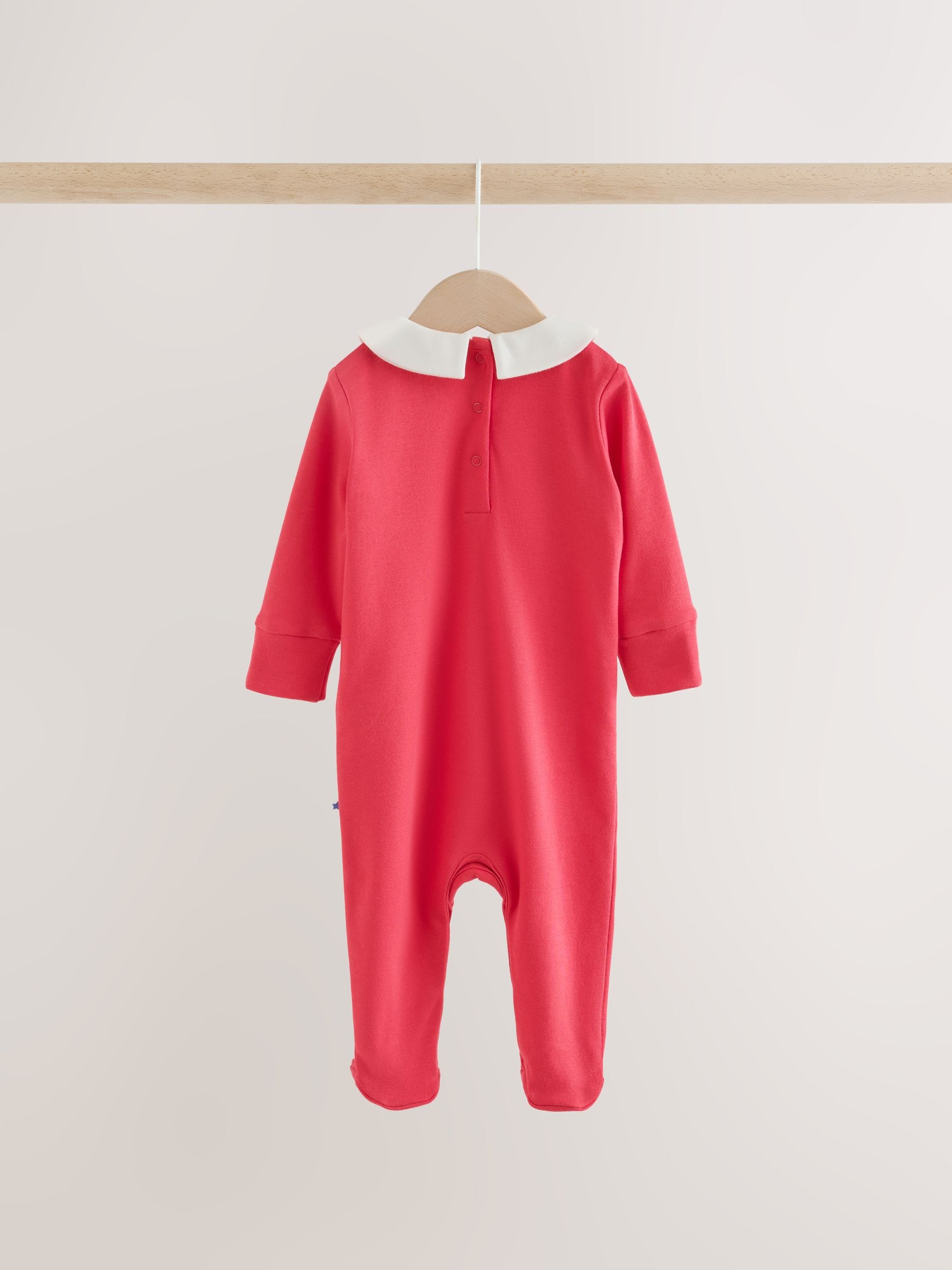 Dsiney Kidz - Cream/Red Collared Sleepsuits 3 Pack (0mths-2yrs) image 8