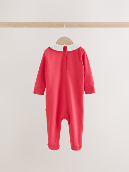 Dsiney Kidz - Cream/Red Collared Sleepsuits 3 Pack (0mths-2yrs) image 8