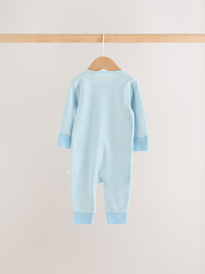 Pale Blue Cloud Two Way Zip Sleepsuits 4 Pack (0mths-3yrs) - image 12
