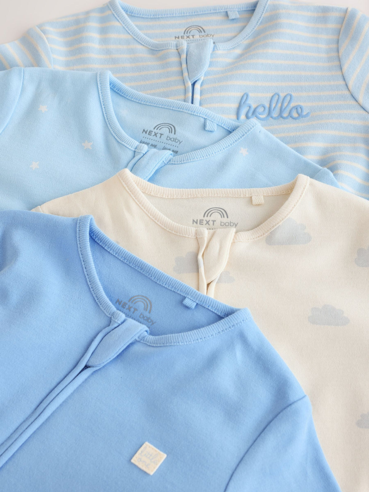 Pale Blue Cloud Two Way Zip Sleepsuits 4 Pack (0mths-3yrs) - image 13