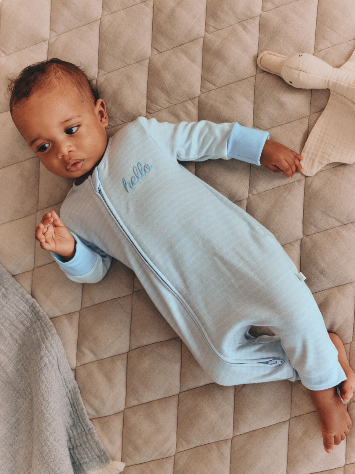 Pale Blue Cloud Two Way Zip Sleepsuits 4 Pack (0mths-3yrs) - image 2