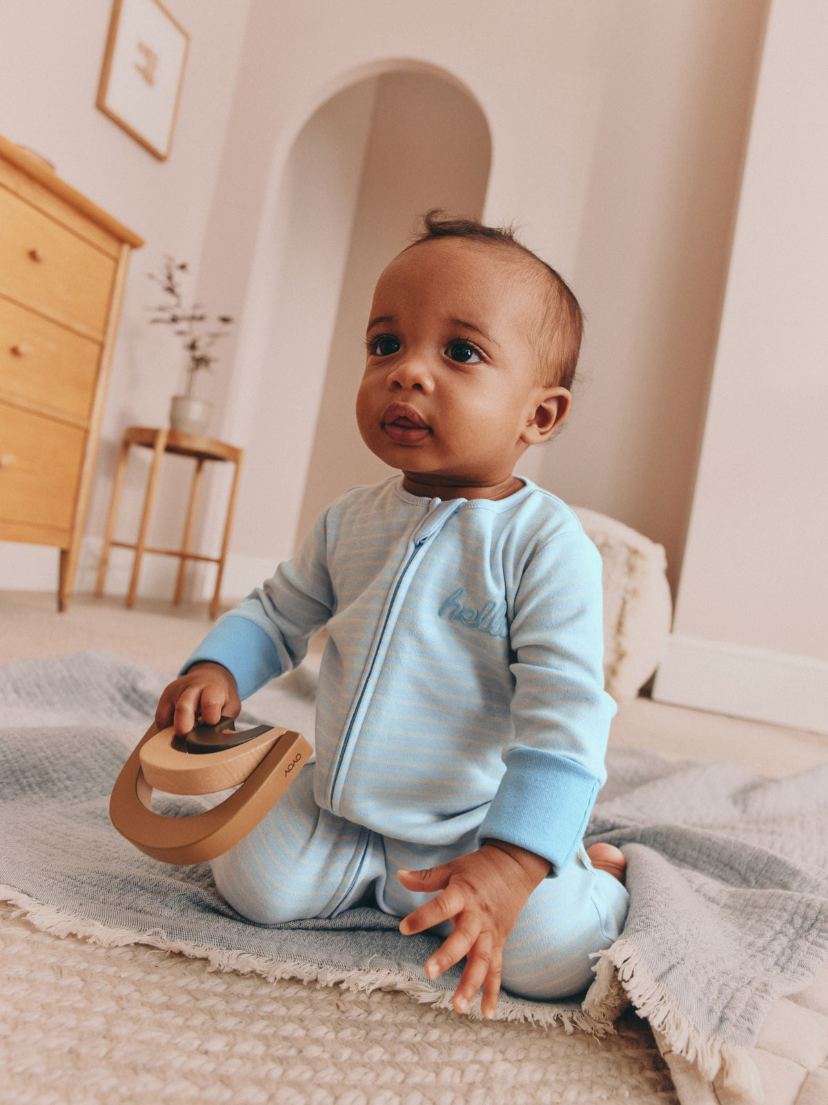 Pale Blue Cloud Two Way Zip Sleepsuits 4 Pack (0mths-3yrs) - image 4