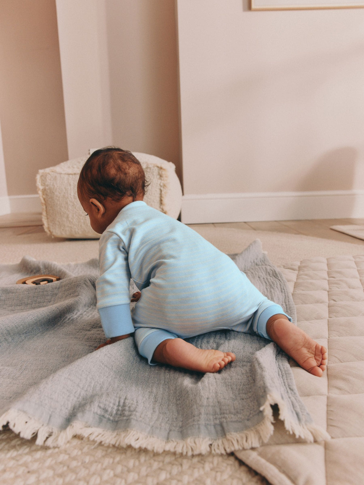 Pale Blue Cloud Two Way Zip Sleepsuits 4 Pack (0mths-3yrs) - image 5