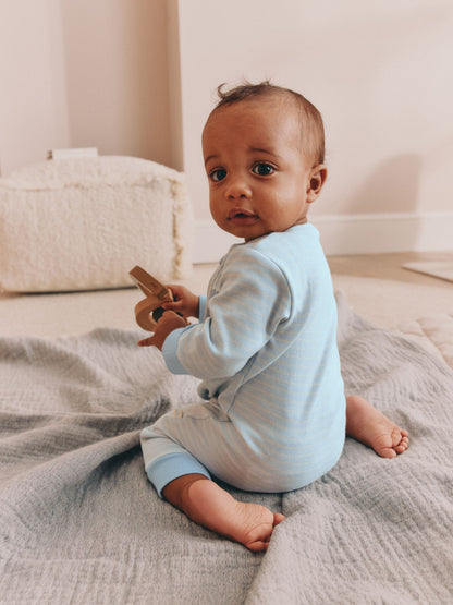 Pale Blue Cloud Two Way Zip Sleepsuits 4 Pack (0mths-3yrs) - image 6