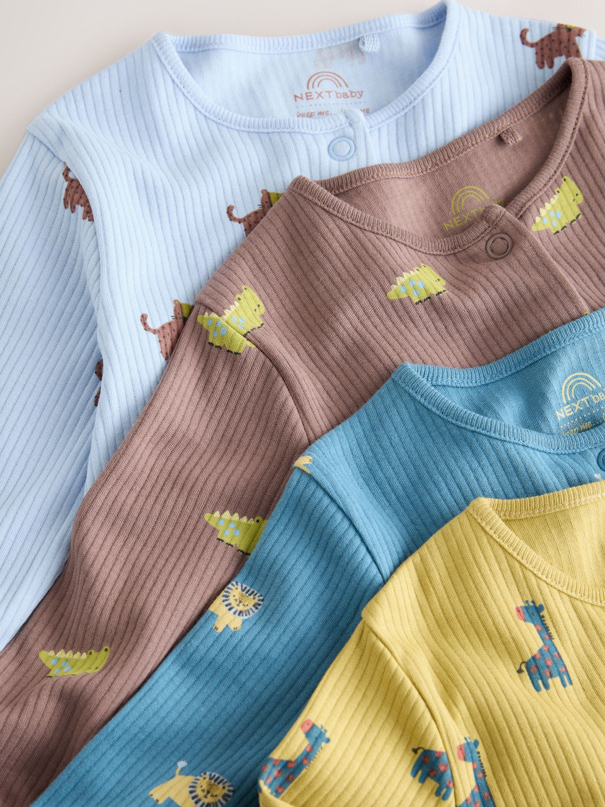 Multi Mini Animals Two Way Zip Sleepsuits 4 Pack (0mths-3yrs) - image 11