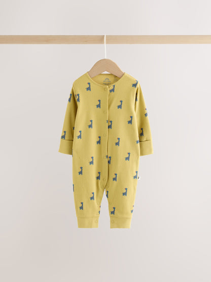 Multi Mini Animals Two Way Zip Sleepsuits 4 Pack (0mths-3yrs) - image 6