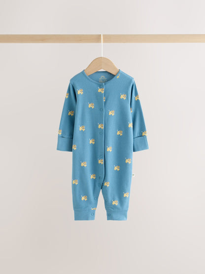 Multi Mini Animals Two Way Zip Sleepsuits 4 Pack (0mths-3yrs) - image 7