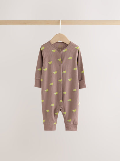 Multi Mini Animals Two Way Zip Sleepsuits 4 Pack (0mths-3yrs) - image 8