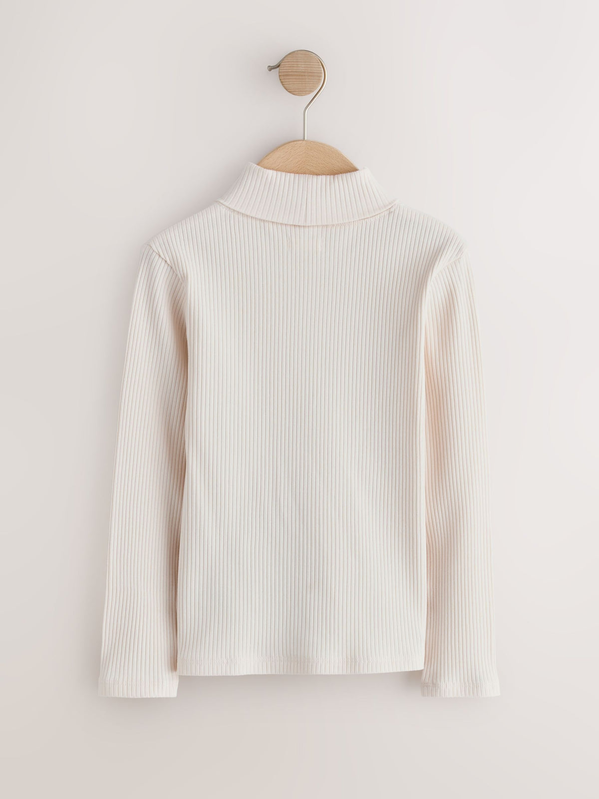 Cream Long Sleeve Roll Neck Rib Top (3-16yrs) - image 4