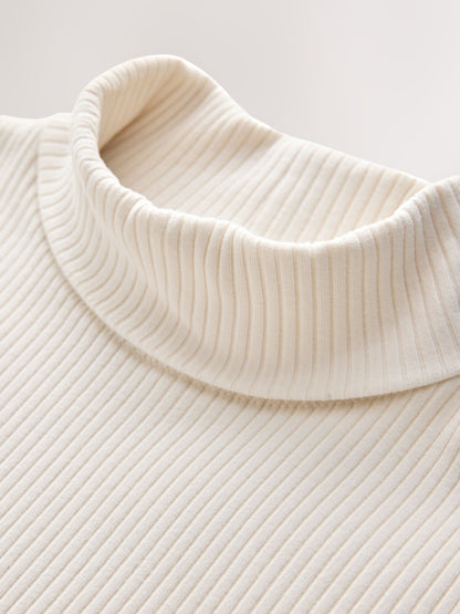 Cream Long Sleeve Roll Neck Rib Top (3-16yrs) - image 5