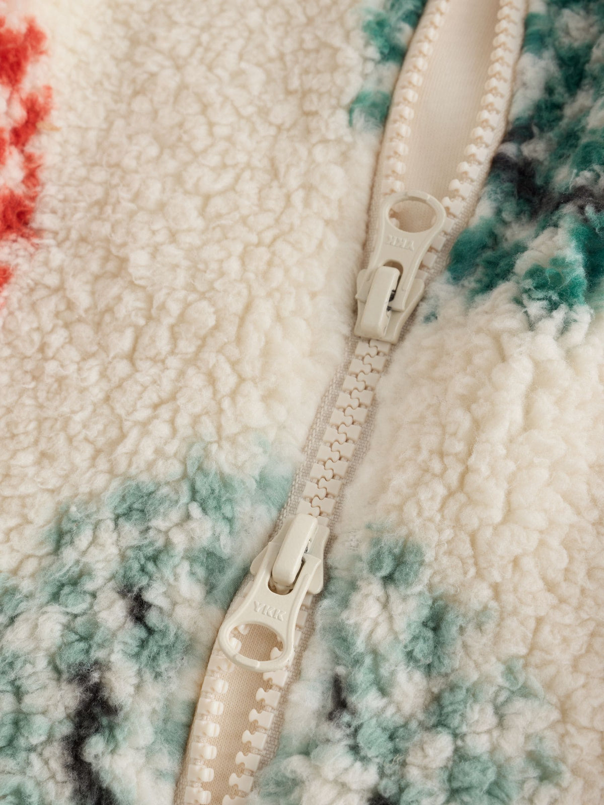 Neutral Checkerboard Happy Face Borg Two Way Zip Sleepsuit - image 4