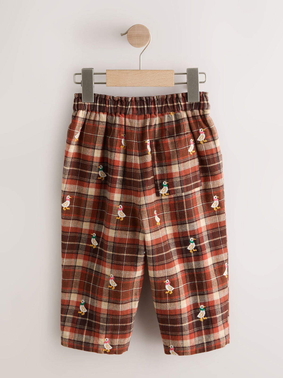 Brown Check Embroidered Pullon Trousers (3mths-7yrs) - image 5