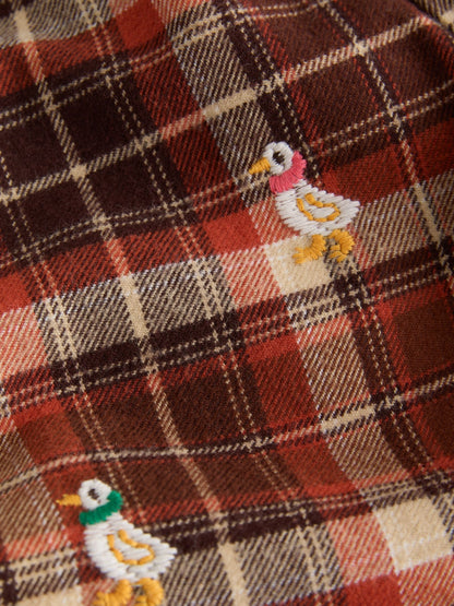 Brown Check Embroidered Pullon Trousers (3mths-7yrs) - image 6