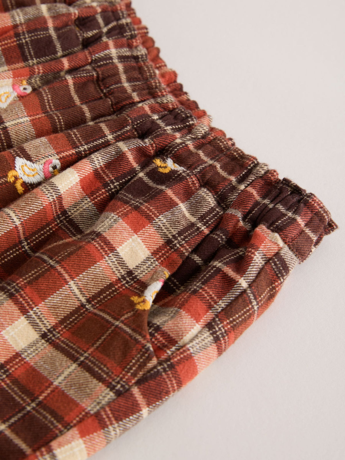 Brown Check Embroidered Pullon Trousers (3mths-7yrs) - image 7