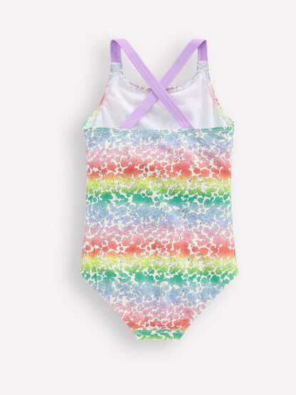Boden Pink Cross-Back Printed Swimsuit image 2