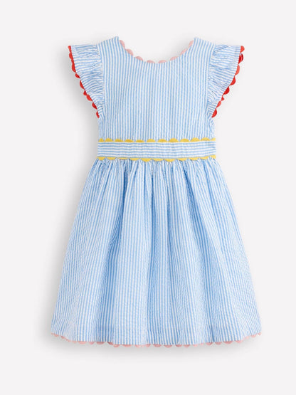 Boden Blue Ric Rac Trim Flutter Dress image 1