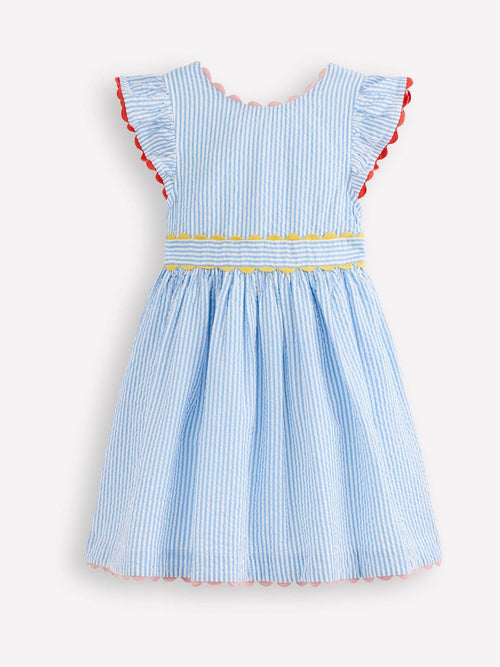 Boden Blue Ric Rac Trim Flutter Dress image 1
