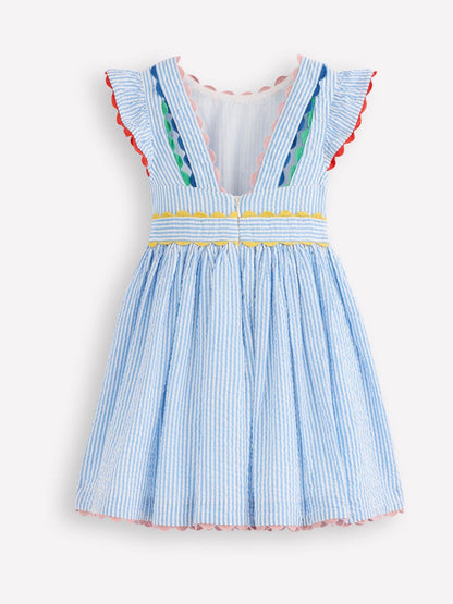 Boden Blue Ric Rac Trim Flutter Dress image 2
