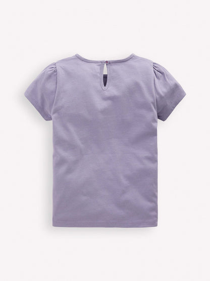 Boden Purple Puff Sleeve Superstitch Top image 2
