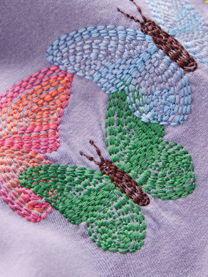 Boden Purple Puff Sleeve Superstitch Top image 3