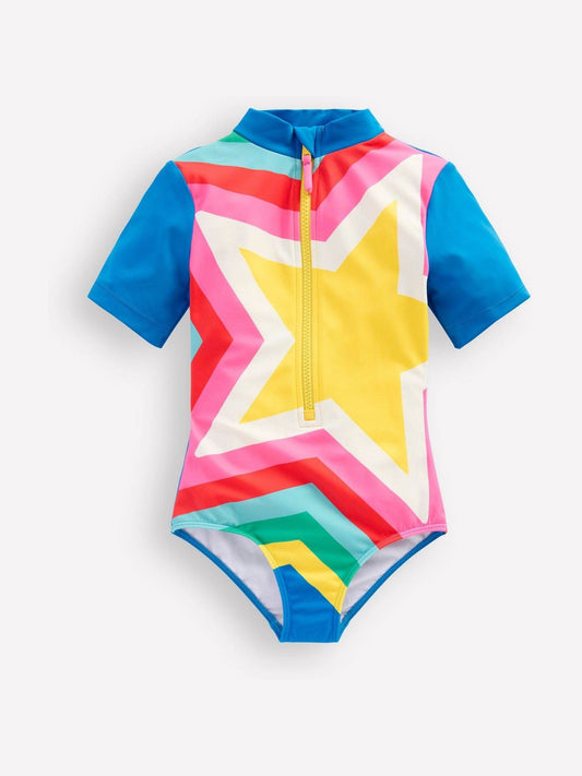 Boden Blue Star Short Sleeve Swimsuit image 1