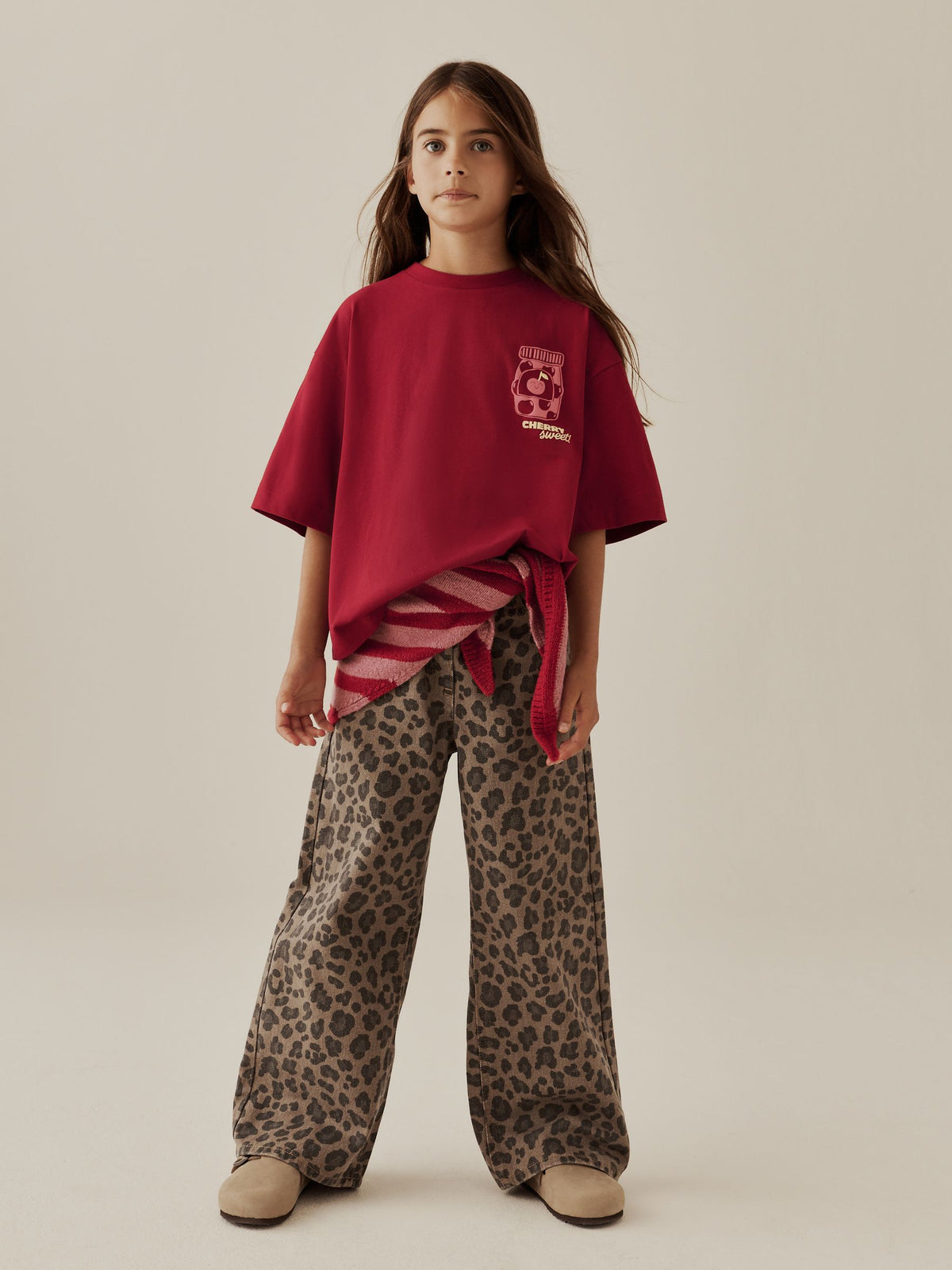 Red Cherry Oversized Graphic Print T-Shirt (3-16yrs) - image 2