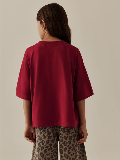 Red Cherry Oversized Graphic Print T-Shirt (3-16yrs) - image 4
