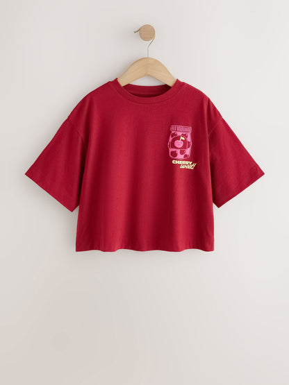 Red Cherry Oversized Graphic Print T-Shirt (3-16yrs) - image 6