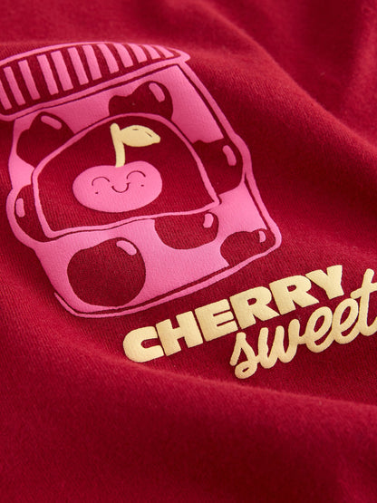 Red Cherry Oversized Graphic Print T-Shirt (3-16yrs) - image 8