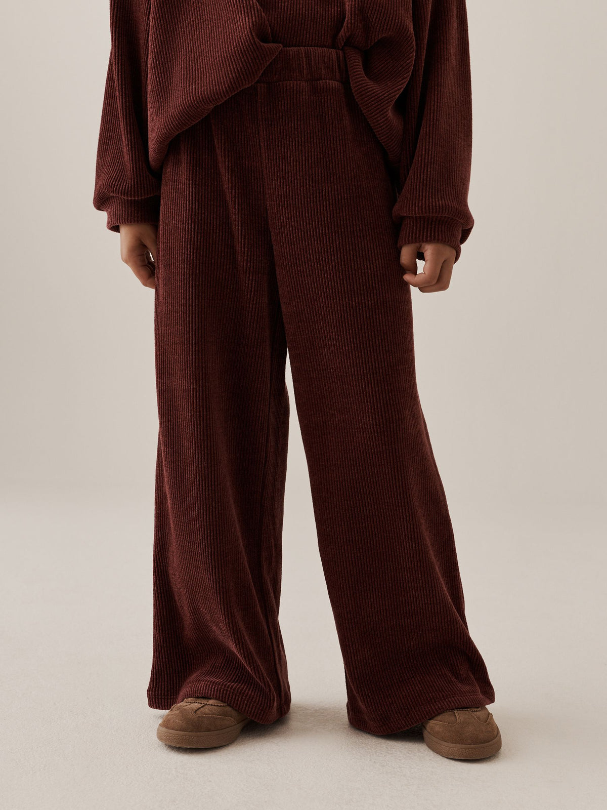 Burgundy Red Cord Long Sleeve and Wide Leg Set (3-16yrs) - image 4