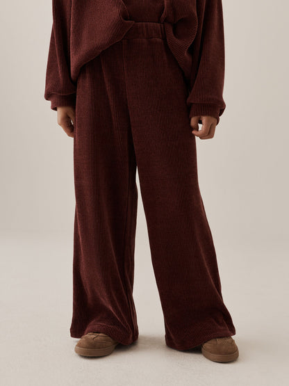 Burgundy Red Cord Long Sleeve and Wide Leg Set (3-16yrs) - image 4