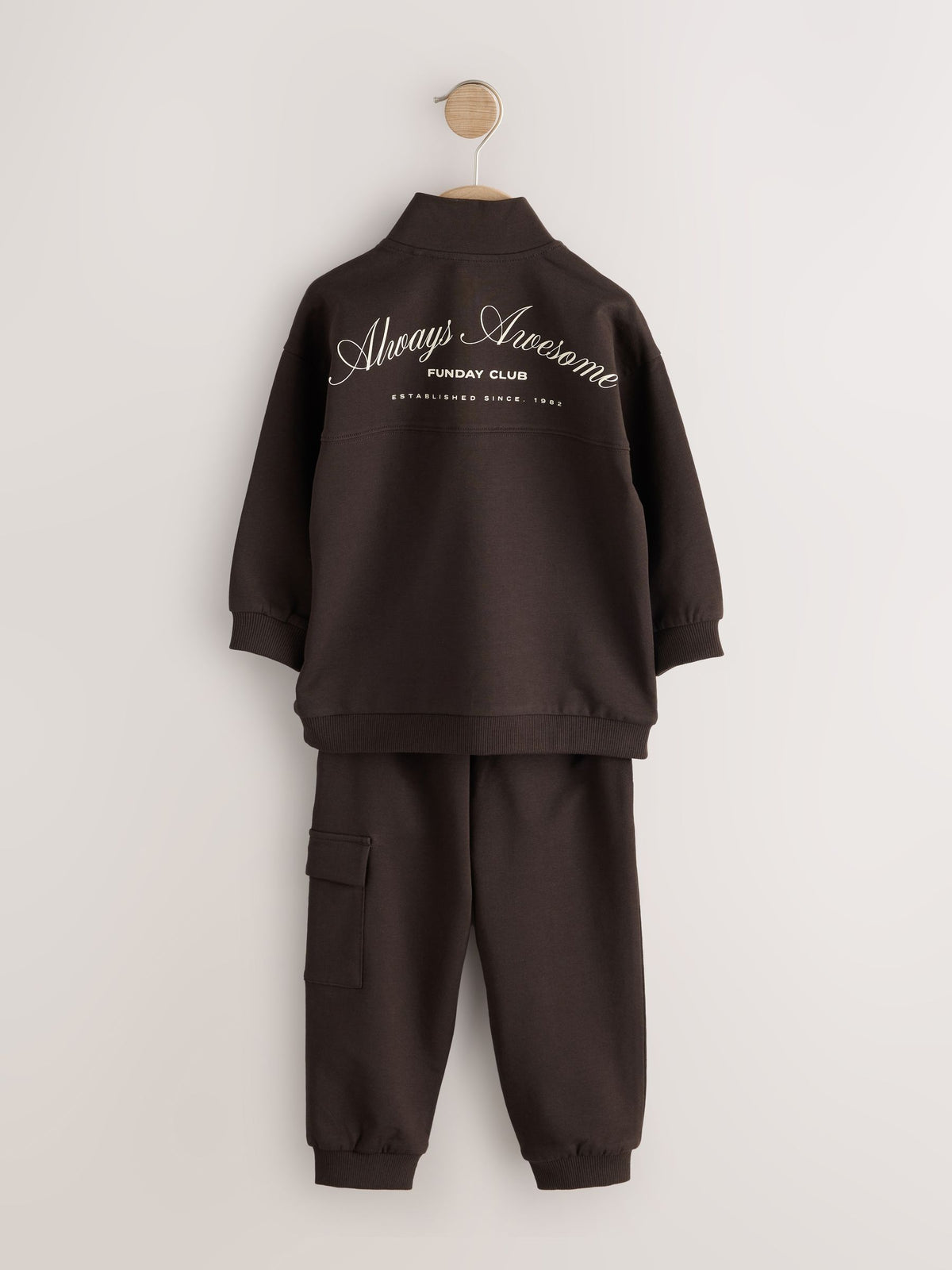 Chocolate Brown Half Zip Top and Joggers Set (3mths-7yrs) - image 2