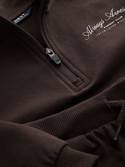 Chocolate Brown Half Zip Top and Joggers Set (3mths-7yrs) - image 4