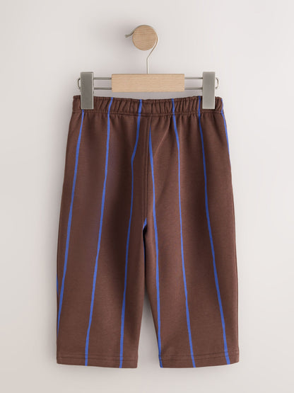Dsiney Kidz - Blue/Brown Stripe Single Wide Leg Jersey Joggers (3mths-7yrs) image 2