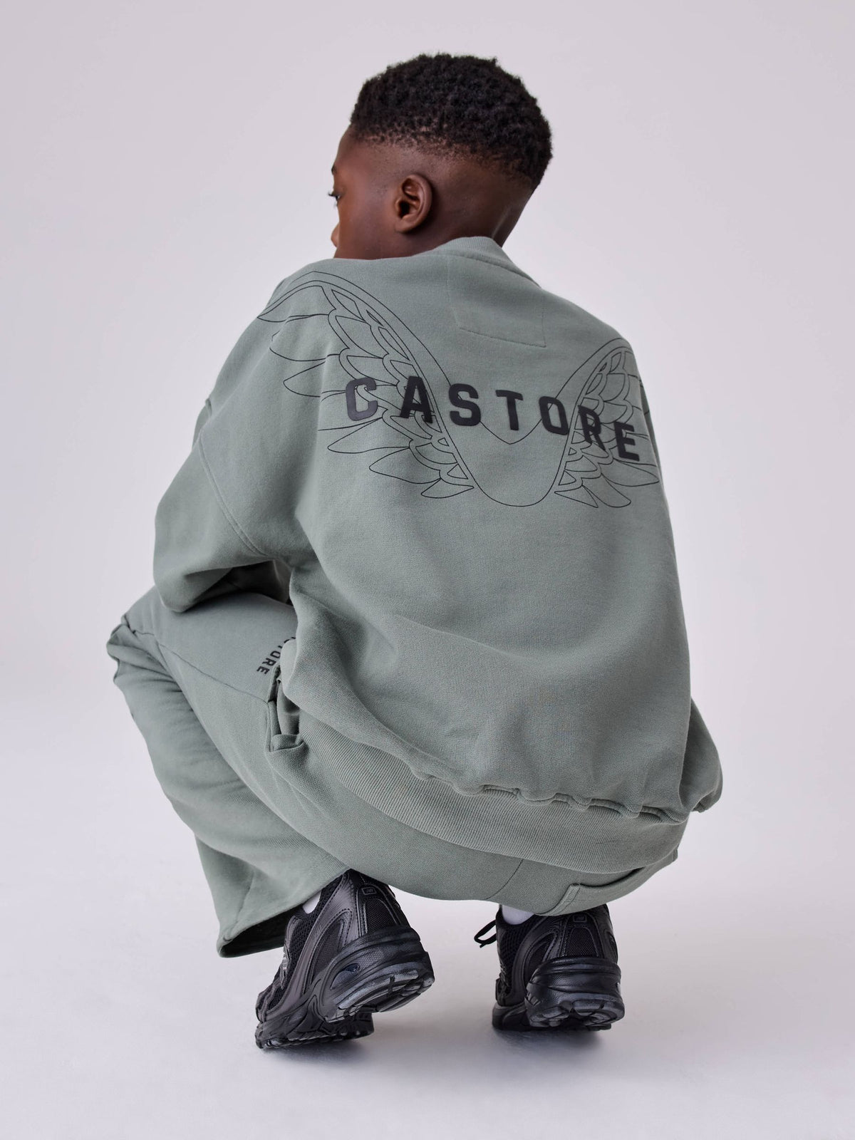 Castore Khaki Green Oversized Sweat Top and Wide Leg Joggers Set - image 2