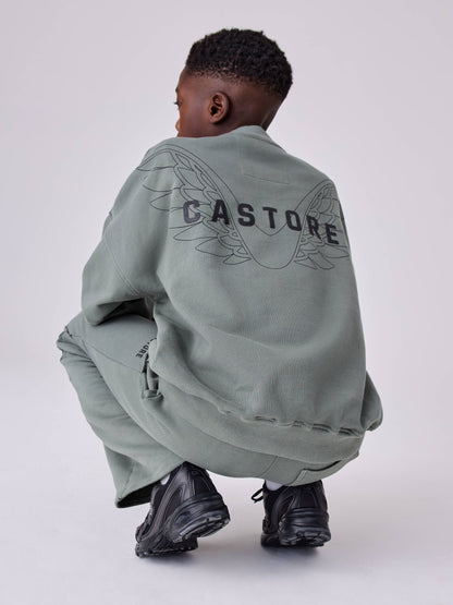 Castore Khaki Green Oversized Sweat Top and Wide Leg Joggers Set - image 2