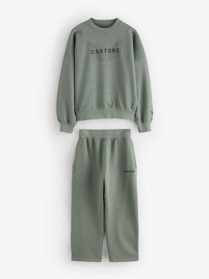 Castore Khaki Green Oversized Sweat Top and Wide Leg Joggers Set - image 7