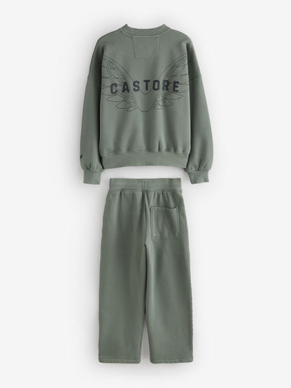 Castore Khaki Green Oversized Sweat Top and Wide Leg Joggers Set - image 8