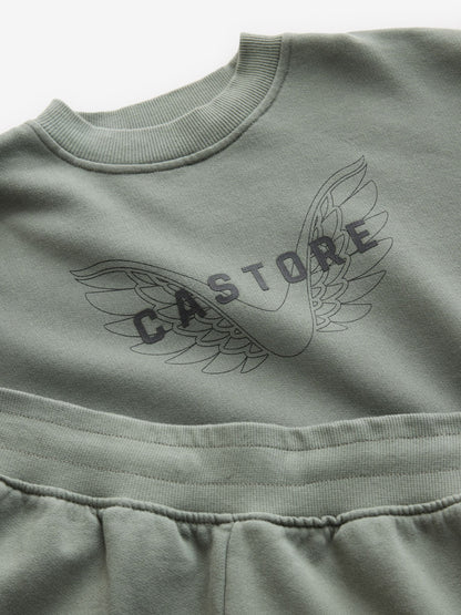 Castore Khaki Green Oversized Sweat Top and Wide Leg Joggers Set - image 9