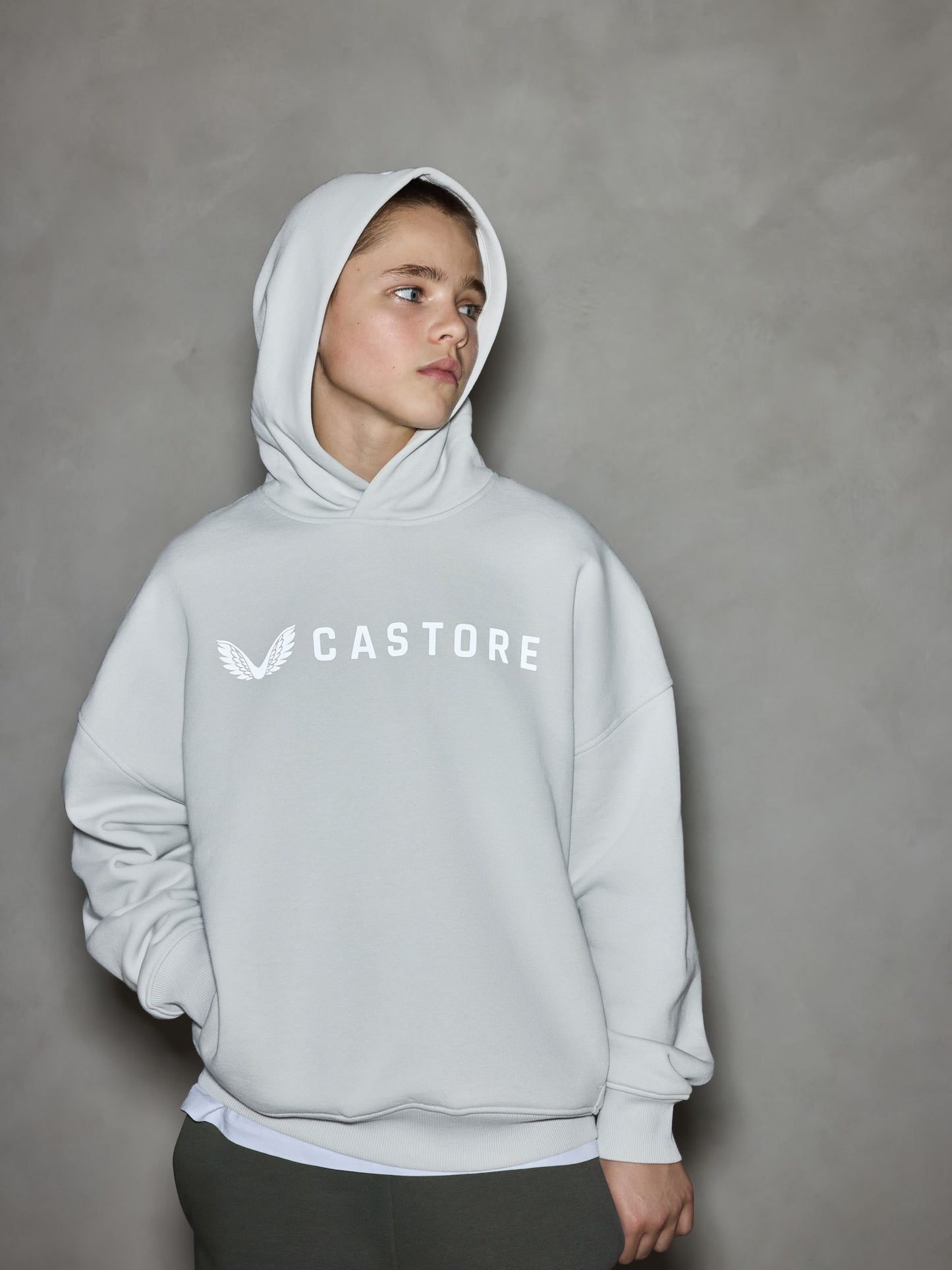 Dsiney Kidz - Castore Tonal Grey Oversized Hoodie and Bermuda Shorts Set image 2