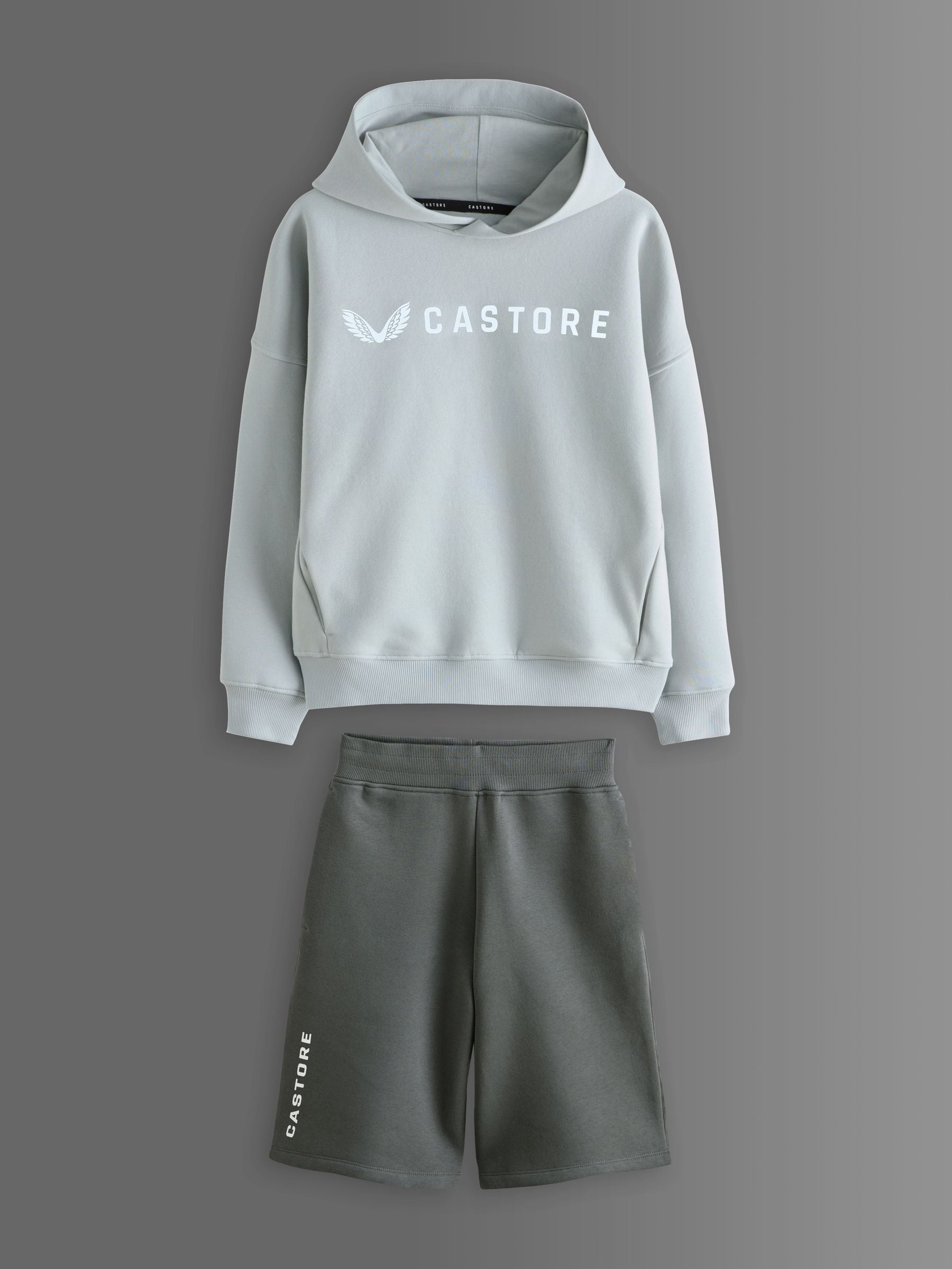 Dsiney Kidz - Castore Tonal Grey Oversized Hoodie and Bermuda Shorts Set image 4