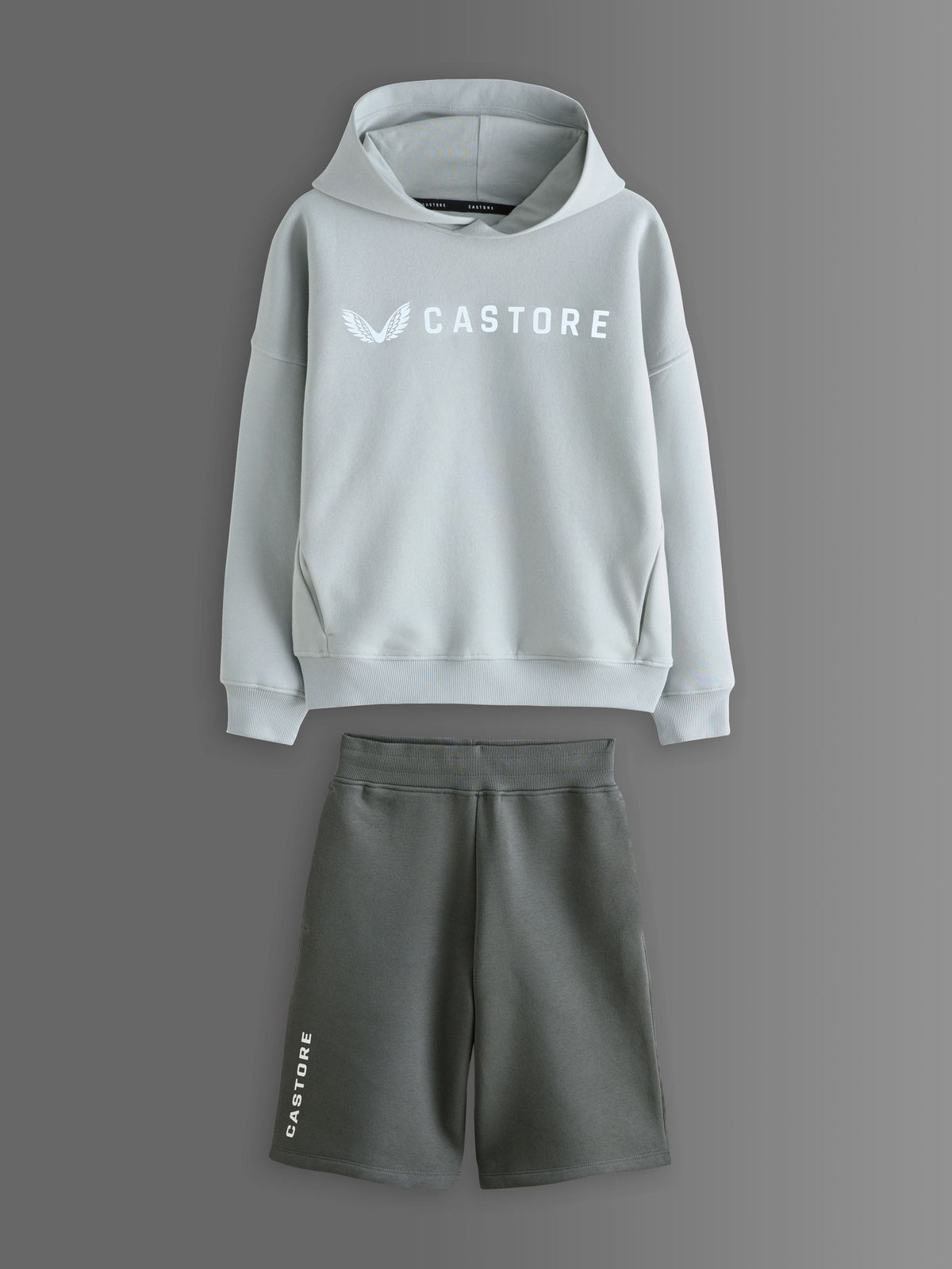 Dsiney Kidz - Castore Tonal Grey Oversized Hoodie and Bermuda Shorts Set image 4