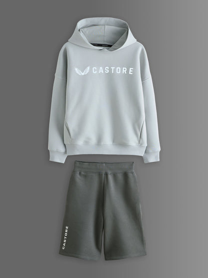 Dsiney Kidz - Castore Tonal Grey Oversized Hoodie and Bermuda Shorts Set image 4