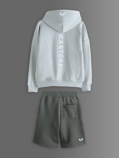 Dsiney Kidz - Castore Tonal Grey Oversized Hoodie and Bermuda Shorts Set image 5