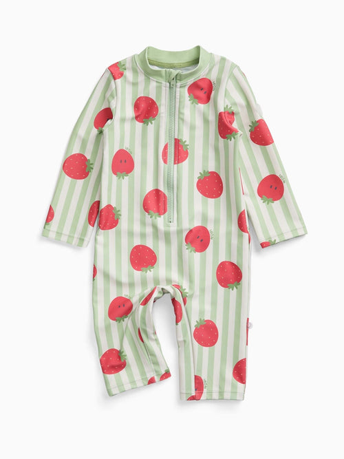 Dsiney Kidz - MORI Green Strawberry Long Sleeve Sun Safe Swimsuit image 1