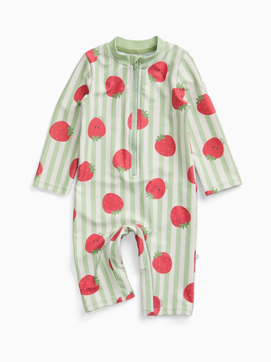 Dsiney Kidz - MORI Green Strawberry Long Sleeve Sun Safe Swimsuit image 1