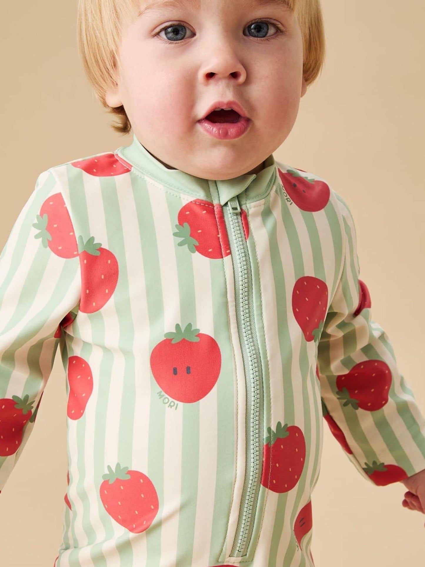 MORI Green Strawberry Long Sleeve Sun Safe Swimsuit image 3