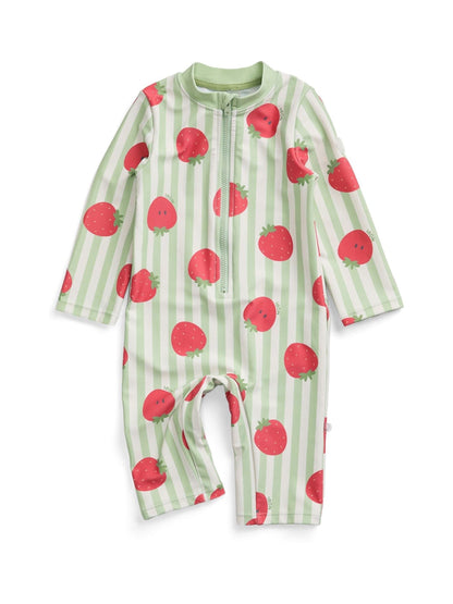MORI Green Strawberry Long Sleeve Sun Safe Swimsuit image 4